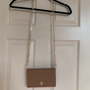 NWOT Tory Burch Tan Small Leather Crossbody Handbag